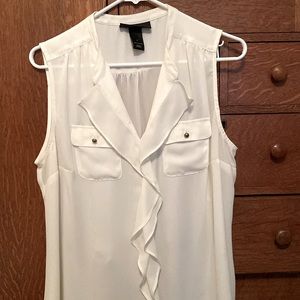 Ivory crepe Lane Bryant sleeveless blouse